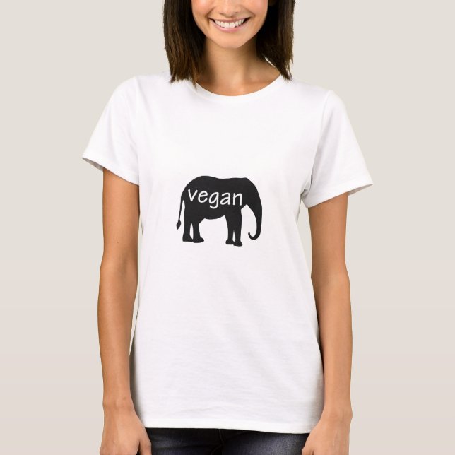 Vegan (i en elefantdesign) tee (Framsida)