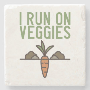 Vegan - I Springa på Veggies Stenunderlägg