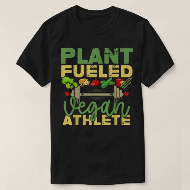 Vegan Idrottsman Plant Fueled Workout Gift T Shirt (Design framsida)