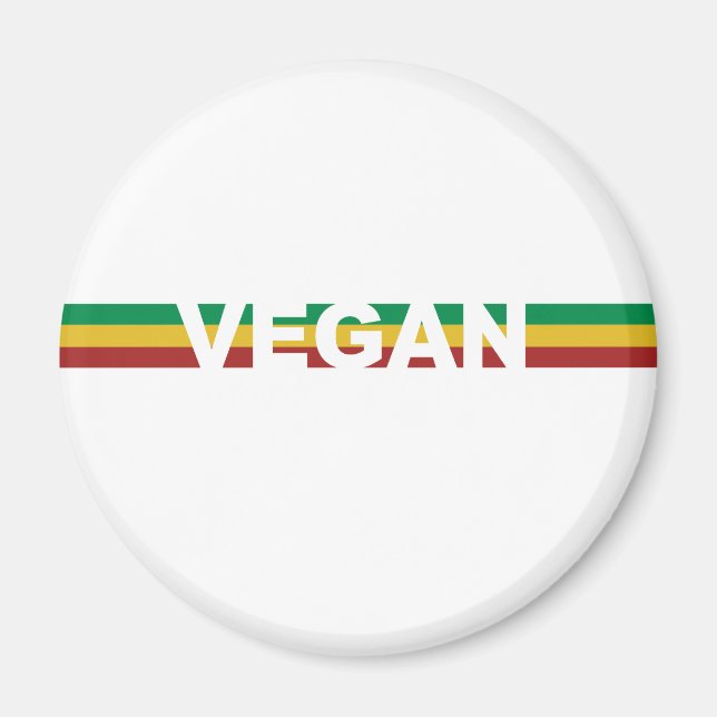 Vegan in Rasta Rand Magnet (Framsidan)