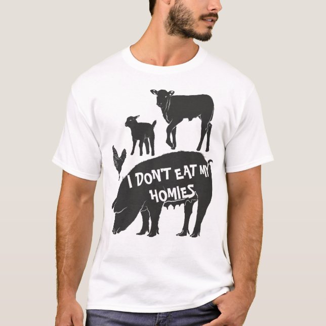 Vegan jag äter inte mina drömmar t shirt (Framsida)