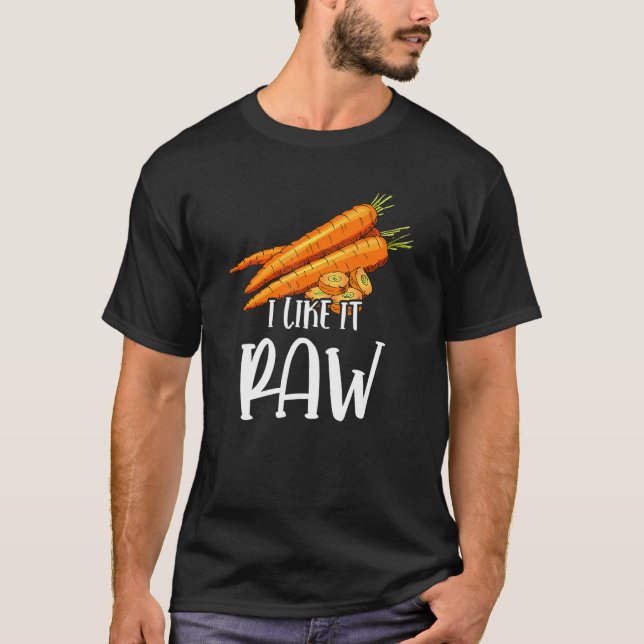Vegan jag gillar det rå morot Vegetarian T Shirt (Framsida)