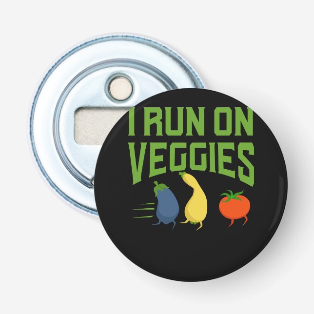 Vegan - Jag springer på grönsaker Flasköppnare (Framsidan)