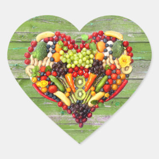 VEGAN KÄRLEK - Grönten i hjärtat Hjärtformat Klistermärke