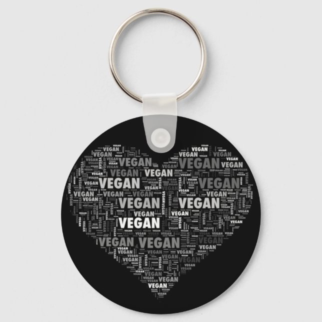 Vegan kärlek hjärtdesign nyckelring (Framsida)