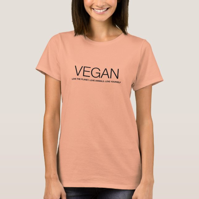 VEGAN Kärlek tshirt T Shirt (Framsida)