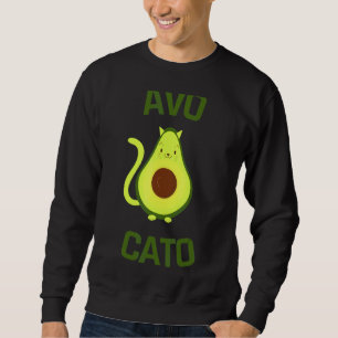 Vegan Katt Avocato Avokado Kattägare Grönsak Lång Ärmad Tröja