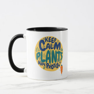 Vegan Keep Calm Växter Har Protein Vegetarianisk R Mugg