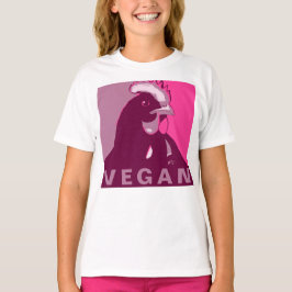 Vegan Kid Rosa Pop Art Inspired Chicken Tshirt T Shirt