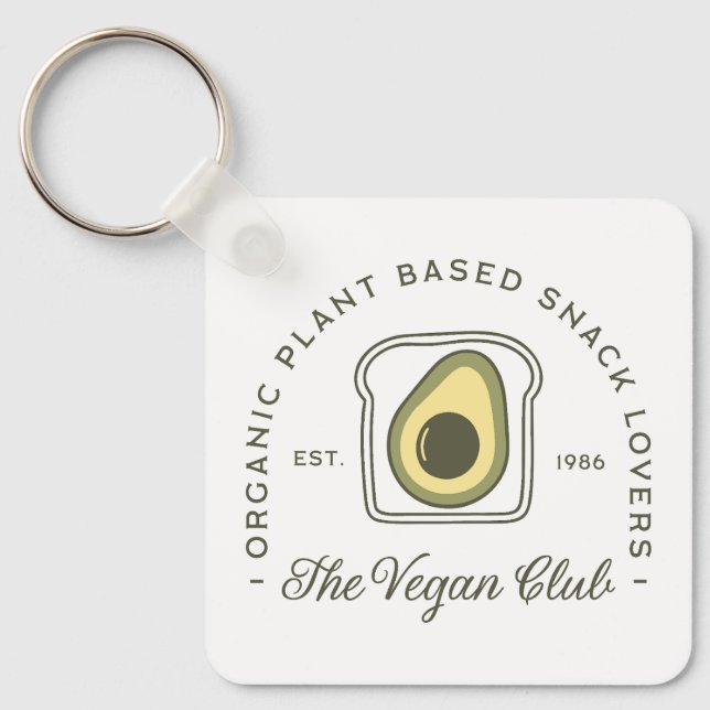 Vegan klubb växtbaserad avokadotoast nyckelring (Framsida)