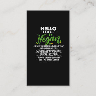 Vegan Lifestyle Påstående Pro Vegan-aktivist Visitkort