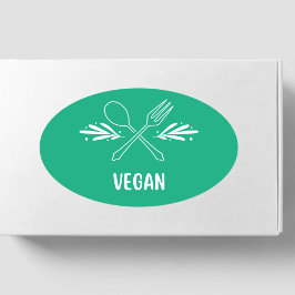 Vegan livsmedelsmärkning ovalt klistermärke