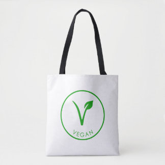 Vegan Logotyp | Grönt Vegan-etikett | Vegan-symbol Tygkasse