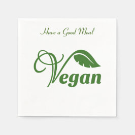 Vegan Logotyp Löv, ha en Bra måltid Pappersservett