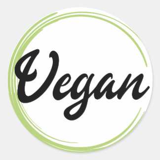 Vegan Logotyp Runt Klistermärke