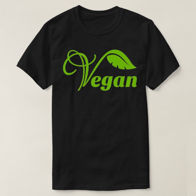 Vegan Löv Logotyp Symbol T Shirt (Design framsida)