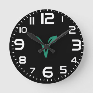 Vegan löv symbol rund klocka