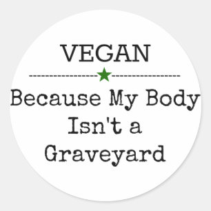 Vegan Message Sticker Runt Klistermärke