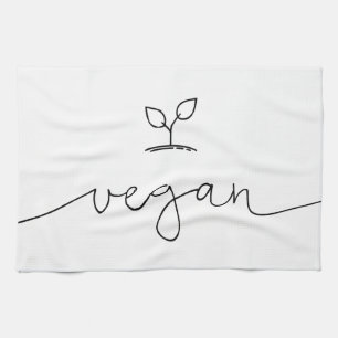 Vegan Minimalistic Anpassningsbar - bakgrund Färg Kökshandduk