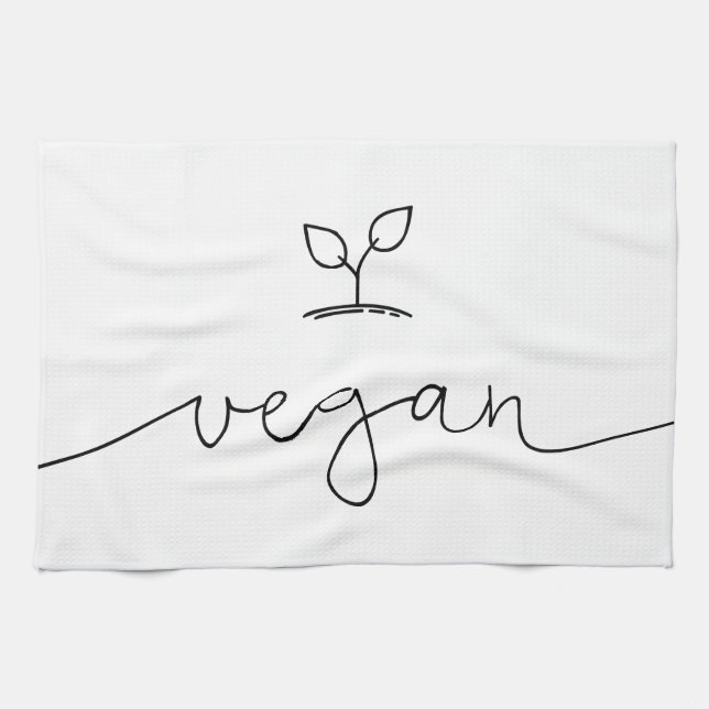 Vegan Minimalistic Anpassningsbar - bakgrund Färg Kökshandduk (Horisontell)