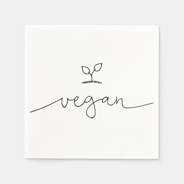 Vegan Minimalistic Anpassningsbar - bakgrund Färg Pappersservett (Framsidan)