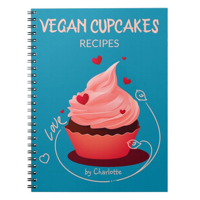 Vegan Muffinss Recipes, Anpassningsbar Recipe Bok Anteckningsbok (Framsidan)