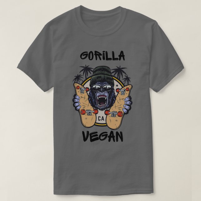 Vegan Muscle Gym Vegan Lifestyle Gorilla 1 T Shirt (Design framsida)
