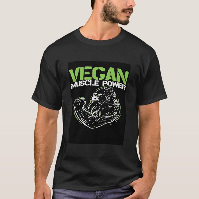 Vegan Muscle M0nkey Ape Kärlek Animals T Shirt (Framsida)