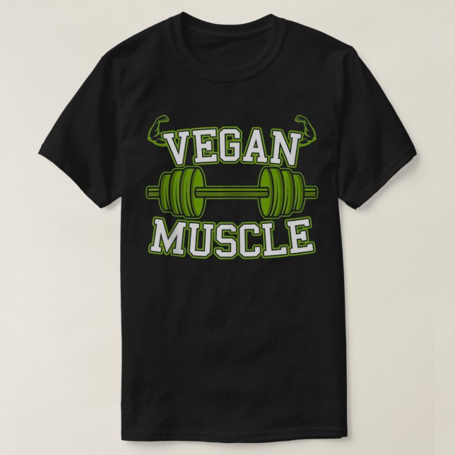 Vegan Muscle Vegan Bodybuilding Fitness T Shirt (Design framsida)