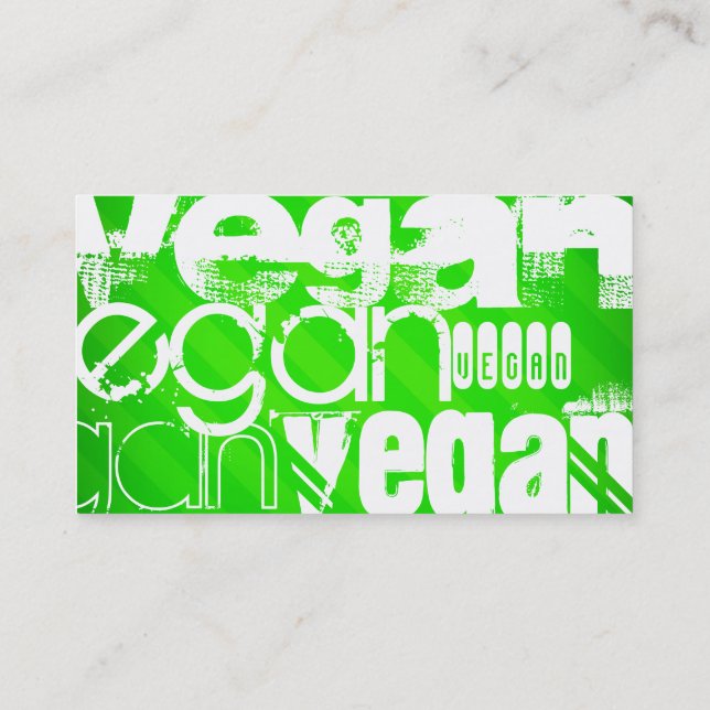 Vegan; Neon Grönt Rand Visitkort (Baksida)
