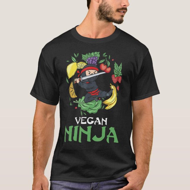 Vegan Ninja Veggie Food Älskare Veganism World Vge T Shirt (Framsida)