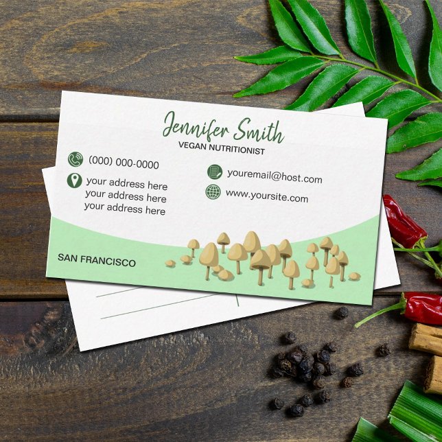 Vegan Nutritionist Professionell Card Visitkort (Skapare uppladdad)