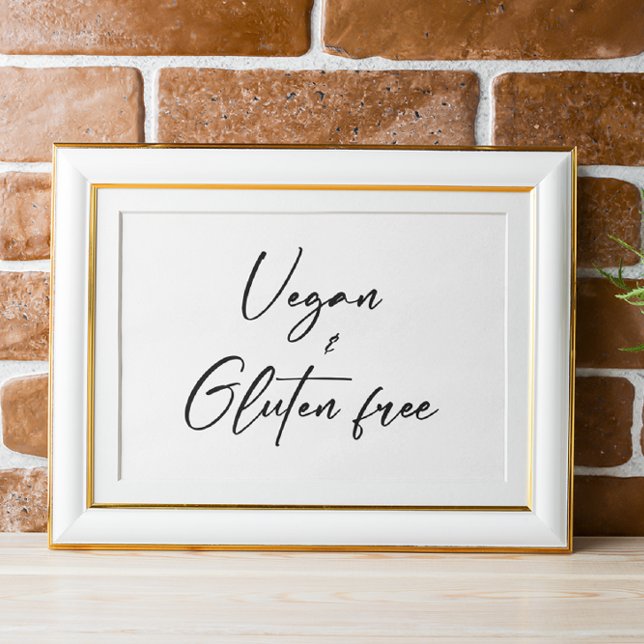 Vegan och Gluten Free Tabletop Plaque med Easel Poster (Skapare uppladdad)