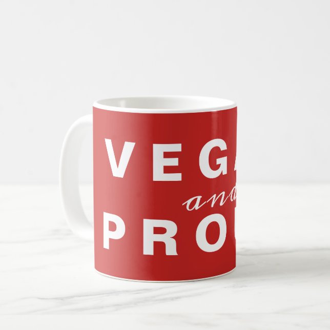 Vegan och stolt kaffemugg (Framsida vänster)