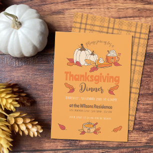 Vegan Ochre Editable Thanksgiving-inbjudan Inbjudningar