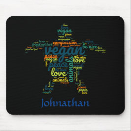 Vegan ord moln i form av en sköldpadda musmatta