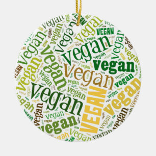 "Vegan" Ord-Moln mosaik Julgransprydnad Keramik
