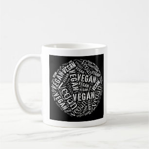 "Vegan" Ord-Moln Sphere & citationstecken Kaffemugg