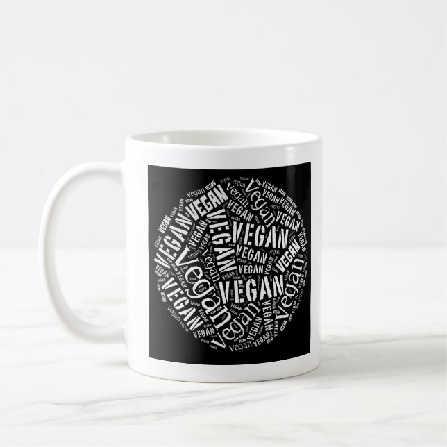 "Vegan" Ord-Moln Sphere & citationstecken Kaffemugg (Vänster)