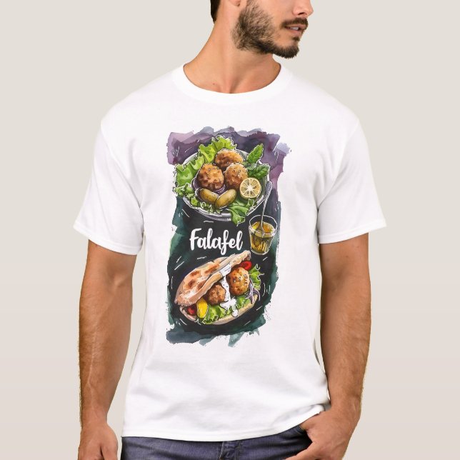 Vegan Organic Falafel Platter Rik Arabia Flavors T Shirt (Framsida)