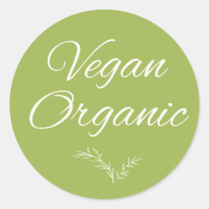 Vegan Organic Rustic Modern Calligraphy Sticker Runt Klistermärke