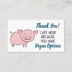 Vegan outreach tack visitkort