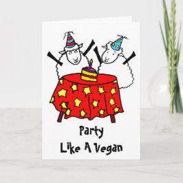 Vegan Party Grattis på födelsedagen Kort