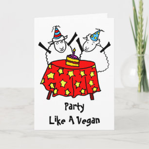 Vegan Party Grattis på födelsedagen Kort