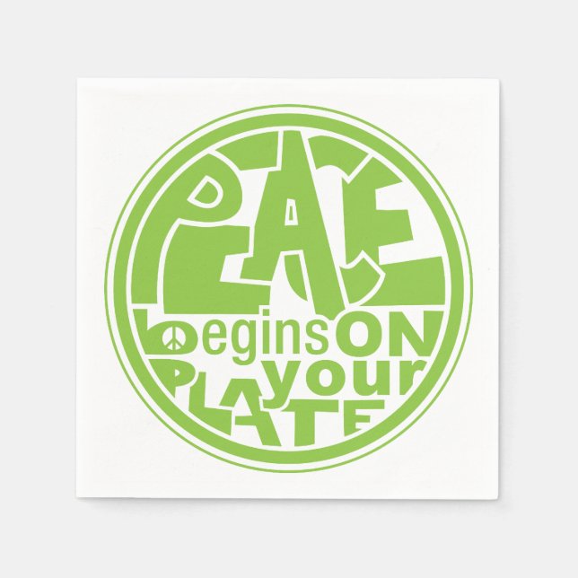 Vegan Peace börjar på din plana Pappersservett (Framsidan)