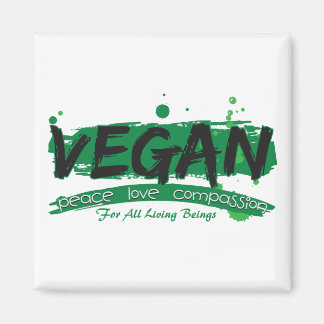 Vegan Peace Kärlek Compassion Magnet