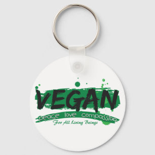 Vegan Peace Kärlek Compassion Nyckelring
