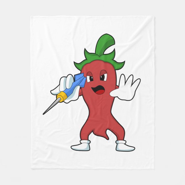 Vegan Pepper at Darts with Dart.PNG Fleecefilt (Framsidan)