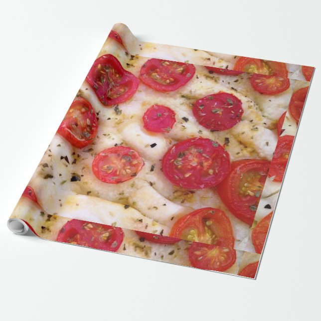 Vegan pizza red white italian food wrapped papper presentpapper (Utrullad)