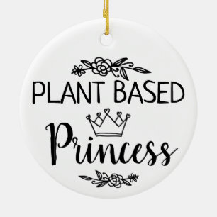 Vegan Plant-based Princess blommigt Julgransprydnad Keramik